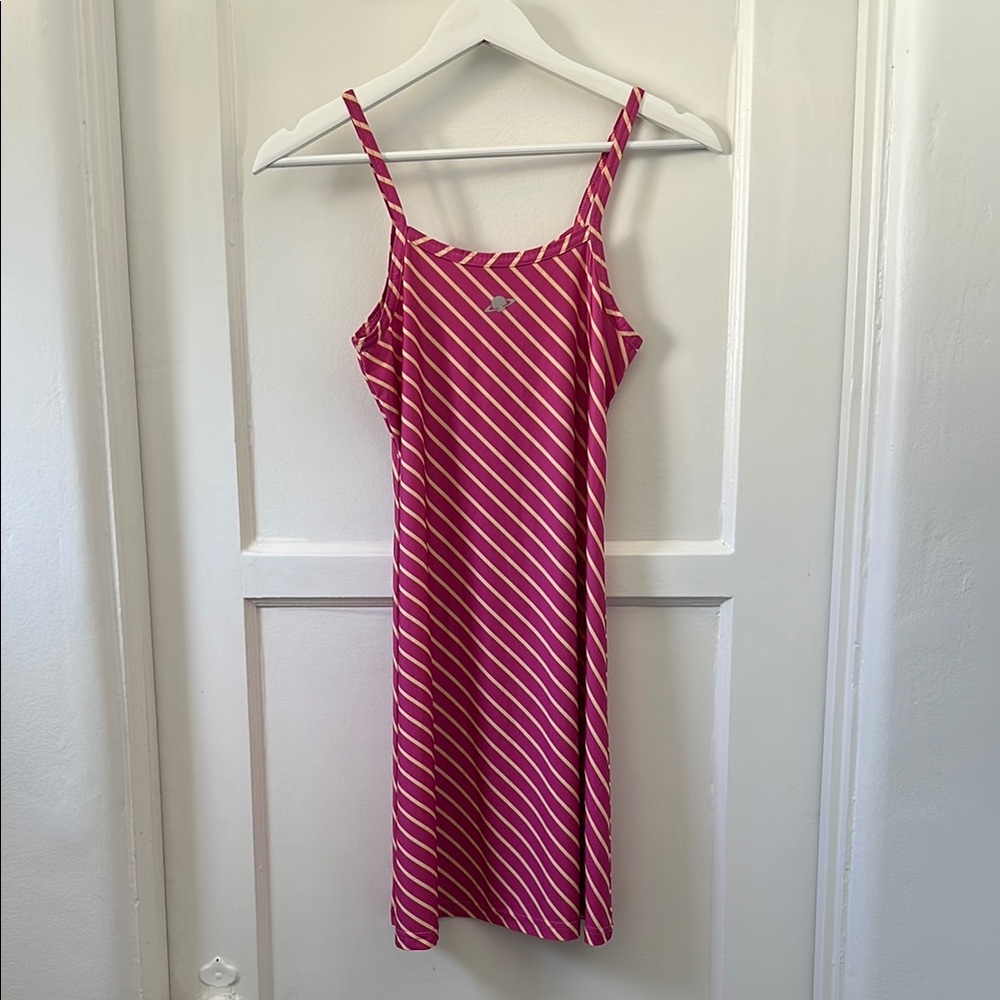 Planet Nusa Pink and Yellow Striped Dress